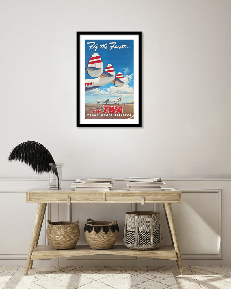 Fly the Finest TWA Travel Poster | Travel Posters NZ | Smash Crab NZ