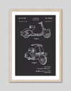 Vespa Patent Art Print | Black and White Art