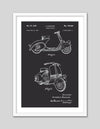 Vespa Patent Art Print | Black and White Art