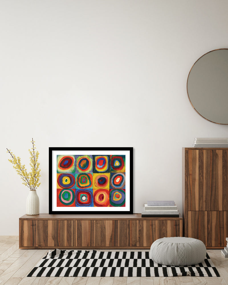Colour Study Square with Concentric Circles Art Print by Wassily Kandinsky | Abstract Art | The Good Poster Co.