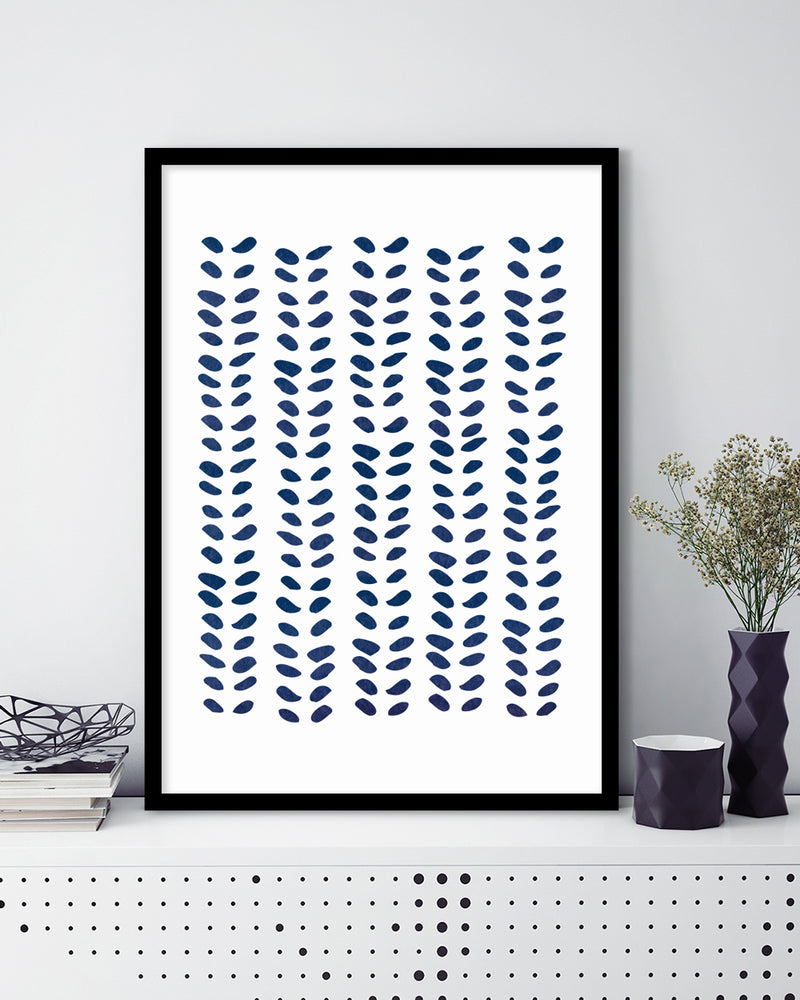 Contemporary Blue Petals Art Print