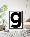 g Typography Art Print | Black and White Art NZ | The Good Poster Co.